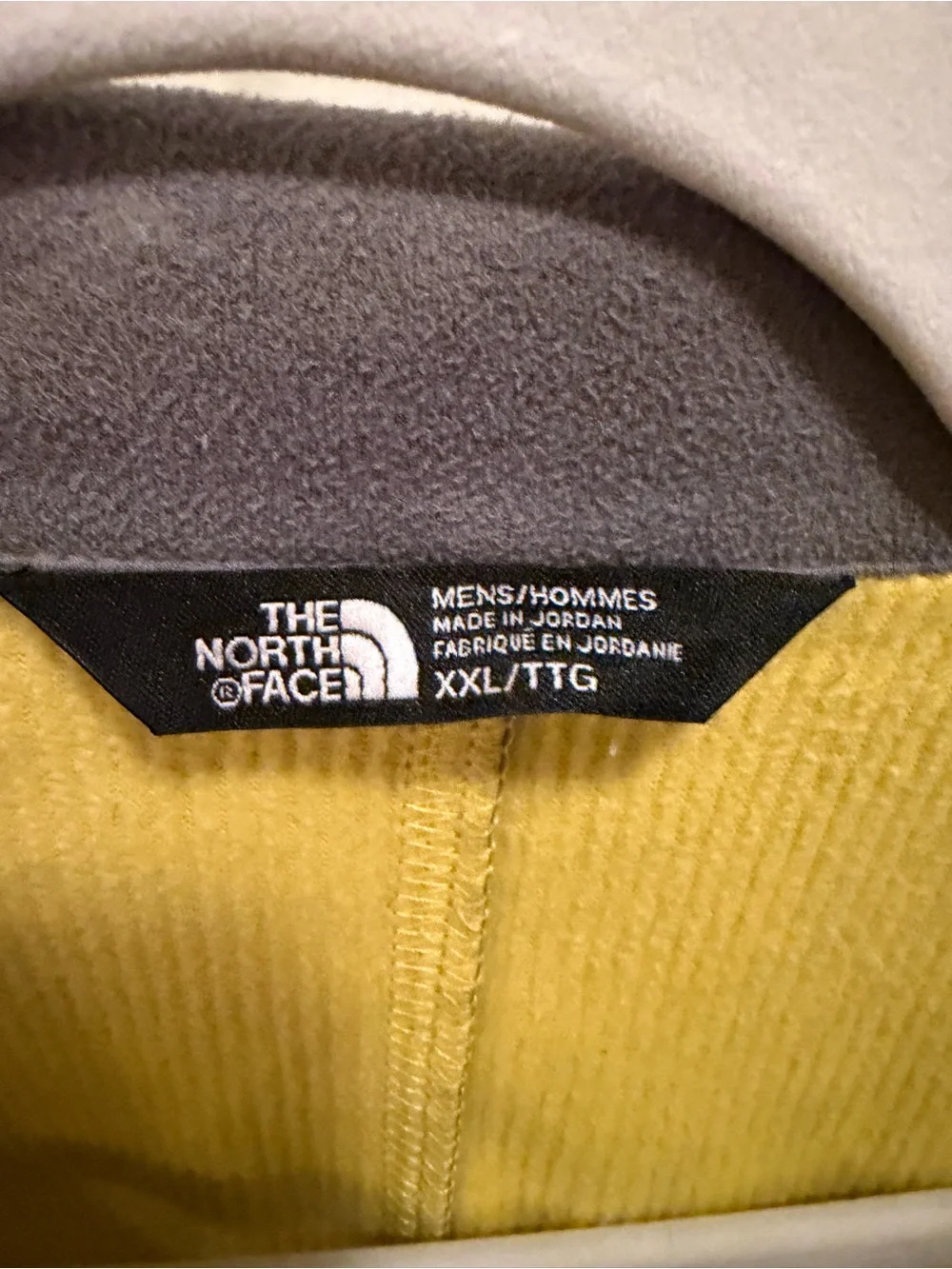 The North Face Men's Softshell Jacket - GreyLime Yellow Accent Zipper Mens XXL